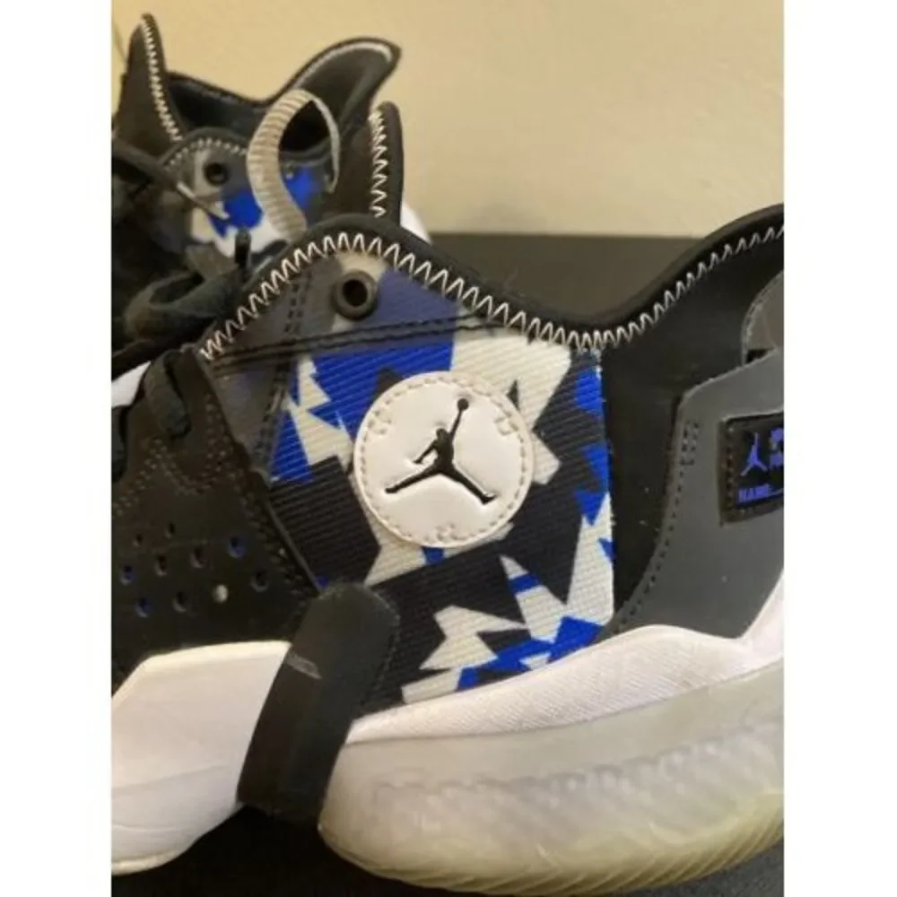 Nike Jordan React Elevation Mens Sz 9 Basketball Shoes Black‎ Blue CK6618-004